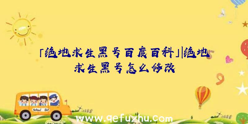 「绝地求生黑号百度百科」|绝地求生黑号怎么修改